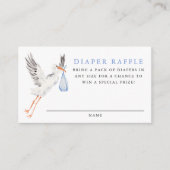 水色ストークブルーベビーシャワーオムツラッフル エンクロージャーカード (正面)