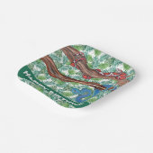 水色スネークラバーパイソンボアペット誕生日 ペーパープレート (傾斜あり)