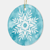 水色スノーフレーク セラミックオーナメント (左)