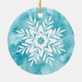 水色スノーフレーク セラミックオーナメント (裏面)