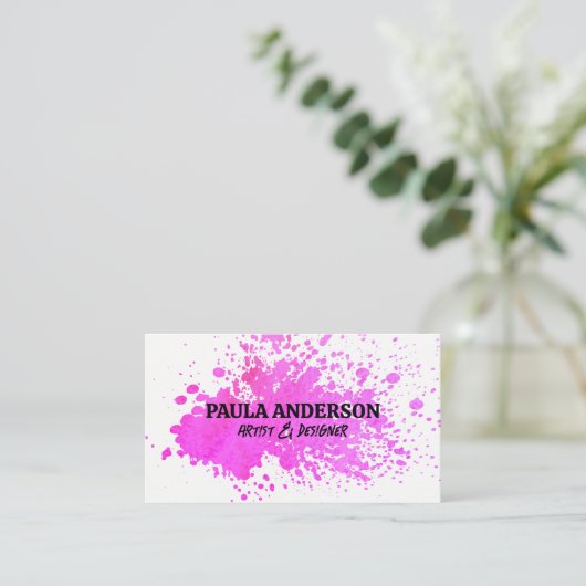 水色スパッタ |芸術的 | 名刺 (スタンド正面)