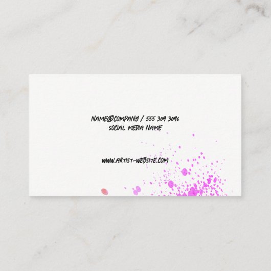 水色スパッタ |芸術的 | 名刺 (裏面)