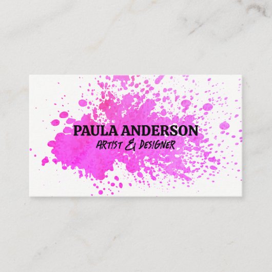 水色スパッタ |芸術的 | 名刺 (正面)