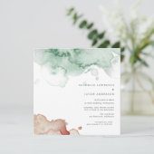水色スプラッシュエレガントツートーン結婚ズ 招待状 (スタンド正面)