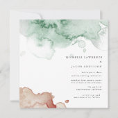 水色スプラッシュエレガントツートーン結婚ズ 招待状 (正面)