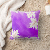 水色スプラッシュパープル葉カエデモダンー クッション (ブランケット)