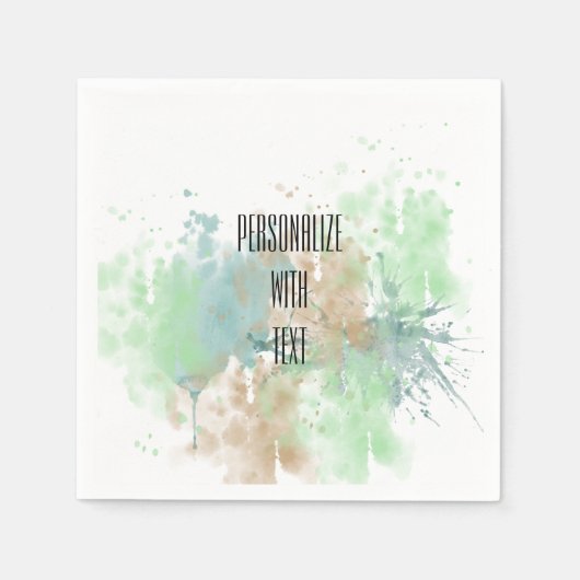 水色スプラッシュ スタンダードカクテルナプキン (正面)