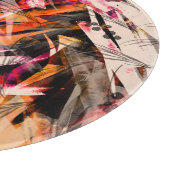 水色スプラッシュ、ヴィンテージ抽象芸術背景。 カッティングボード (角)