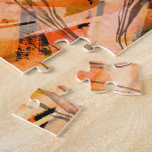 水色スプラッシュ、ヴィンテージ抽象芸術背景。 ジグソーパズル (側面)