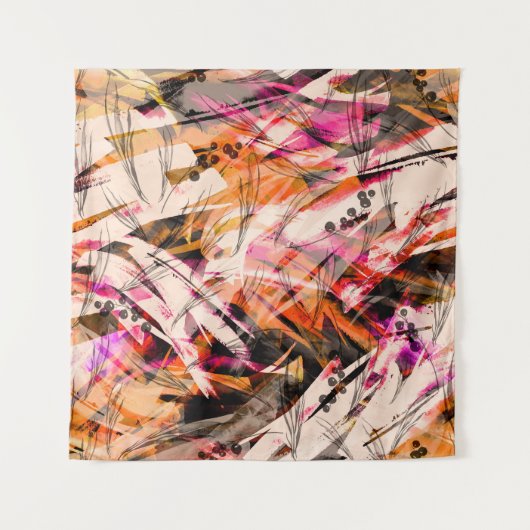 水色スプラッシュ、ヴィンテージ抽象芸術背景。 タペストリー (正面(横))