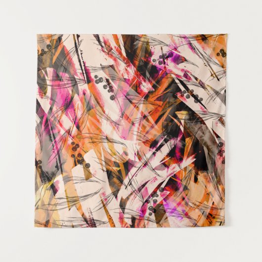 水色スプラッシュ、ヴィンテージ抽象芸術背景。 タペストリー (正面)