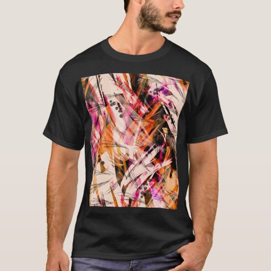 水色スプラッシュ、ヴィンテージ抽象芸術背景。 Tシャツ (正面)