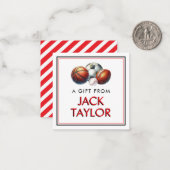 水色スポーツ少年のパーソナライズされたギフト囲い ノートカード (正面/裏面インサイチュ)