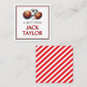 水色スポーツ少年のパーソナライズされたギフト囲い ノートカード (正面/裏面)