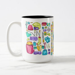 水色ス図解入りの、写真付きのキーピカギアスプレッド ツートーンマグカップ