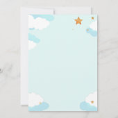 水色ゼブラジャングル動物の赤ちゃんシャワーボーイ 招待状 (裏面)