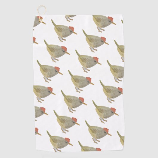 水色ソングバードマウンテンテールバード ゴルフタオル (正面)