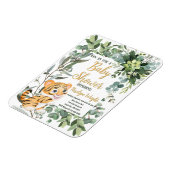 水色タイガーサファリジャングルリーフベビーシャワー マグネット (左側)