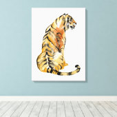 水色タイガーシッティング キャンバスプリント (インサイチュ (ウッドフロア))