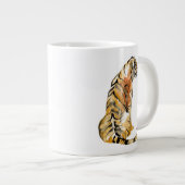 水色タイガーシッティング ジャンボコーヒーマグカップ (正面右)