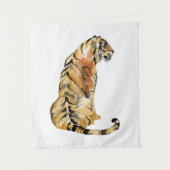 水色タイガーシッティング タペストリー (正面)