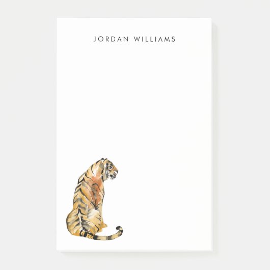 水色タイガーシッティング ポストイット (正面)