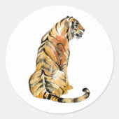 水色タイガーシッティング ラウンドシール (正面)