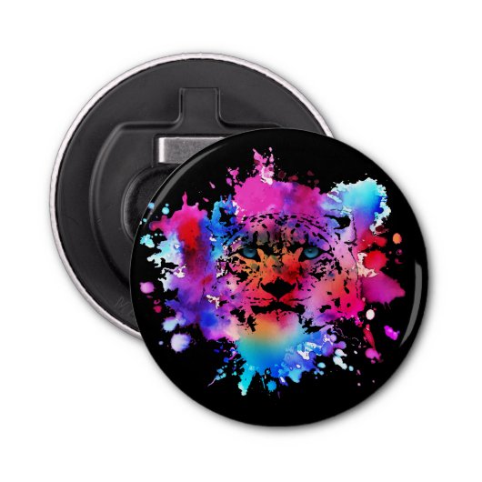 水色タイガーヘッドボトルオープナー 栓抜き (正面)