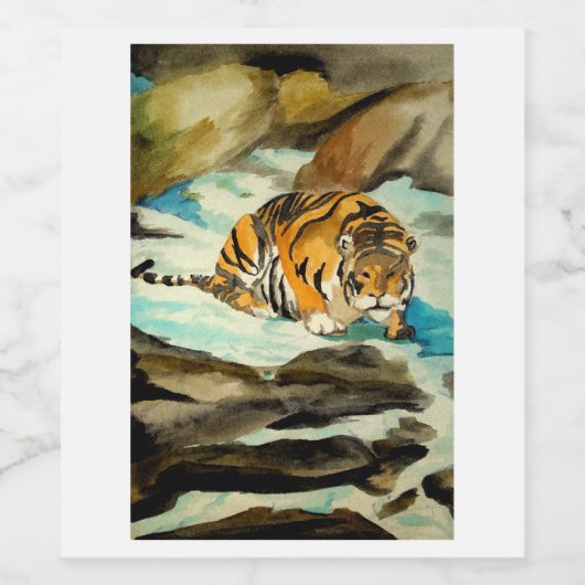 水色タイガー ワインラベル (シングルラベル)