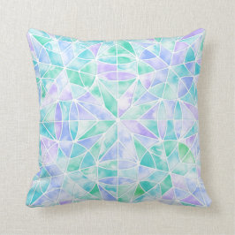 水色タイルパターン クッション