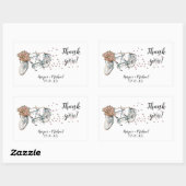 水色タンデム感謝してい自転車 長方形シール (シート)