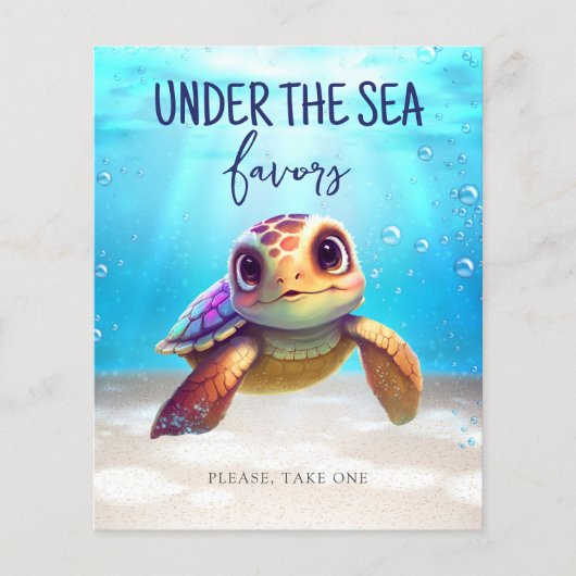 水色タートルアンダーザシー誕生日シンボルや象徴 (正面)