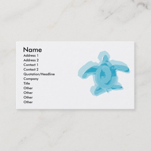 水色タートルプロファイルカード 名刺 (正面)