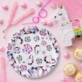 水色ダイヤモンドジェムパーティー紙プレート ペーパープレート (パーティー)