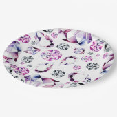 水色ダイヤモンドジェムパーティー紙プレート ペーパープレート (アングル)