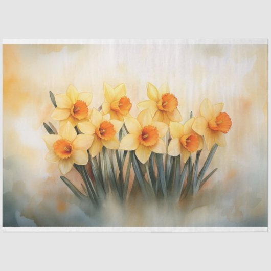 水色ダッフォジルイエローと緑のデコページ 薄葉紙 (正面)