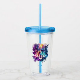 水色チェスピースボード アクリルタンブラー