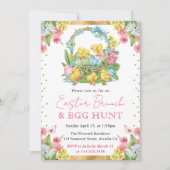 水色チックスと卵春イースターブランチ 招待状 (正面)