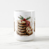 水色チップクッキー赤い緑のクリスマス コーヒーマグカップ (中央)