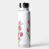 水色チューリップ付きウォーターボトルデザイン ウォーターボトル (右面)