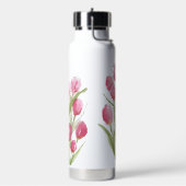 水色チューリップ付きウォーターボトルデザイン ウォーターボトル (左面)