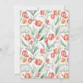 水色チューリップ結婚ブーケ 招待状 (裏面)