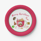 水色チョコレートジンジャーブレッドクッキーの休日 ペーパープレート (正面)