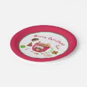 水色チョコレートジンジャーブレッドクッキーの休日 ペーパープレート (アングル)