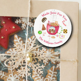 水色チョコレートジンジャーブレッドクッキーの休日 ラウンドシール