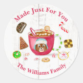 水色チョコレートジンジャーブレッドクッキーの休日 ラウンドシール (正面)