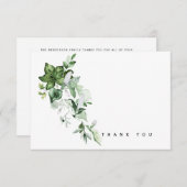 水色ツタ死別ありがとう サンキューカード (正面/裏面)