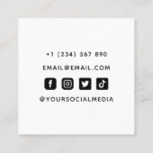 水色テニスボールでソーシャルメディアを可愛く スクエア名刺 (裏面)