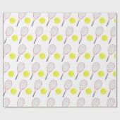 水色テニスラケット&ボールスポーツテーマキッズ ラッピングペーパー (フラット)