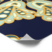 水色デジタル背景パターン質感 ポスター (角)